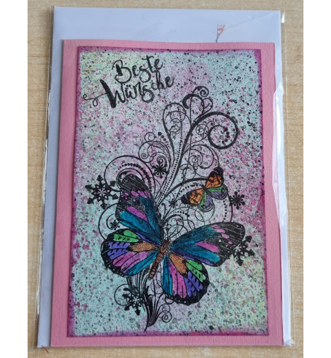 Beste Wünsche Schmetterling bunt