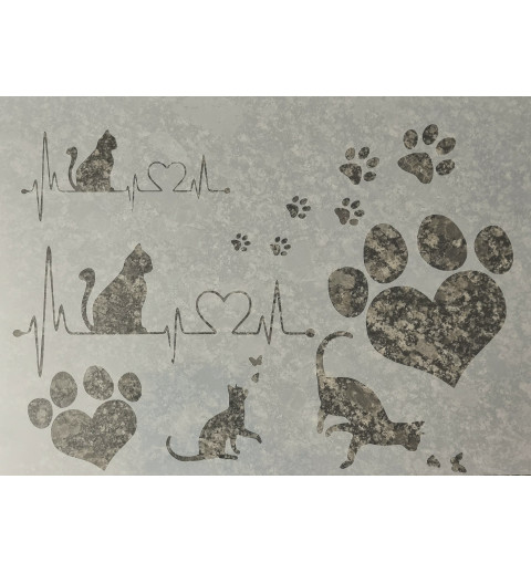 Schablone Katzen/Pfoten