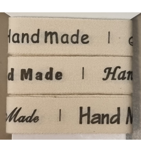 Dekoband Handmade creme/schwarz