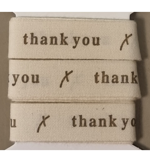 Dekoband Thank you  creme/taupe