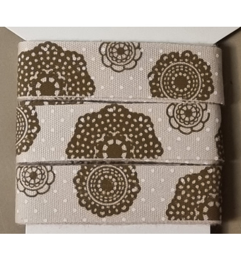 Dekoband Paisley-Muster  creme/braun