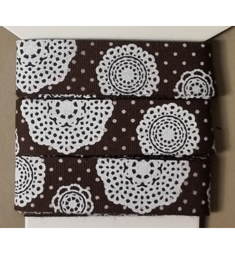 Dekoband Paisley-Muster  braun/weiss