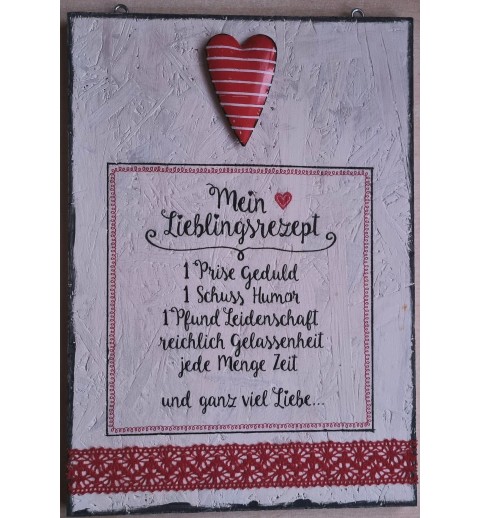 Schild Lieblingsrezept
