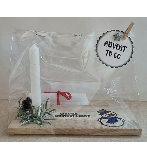 Advent to go Schneemann blau