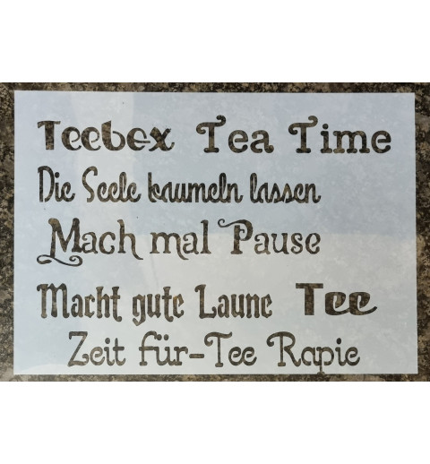 Schablone Teebox
