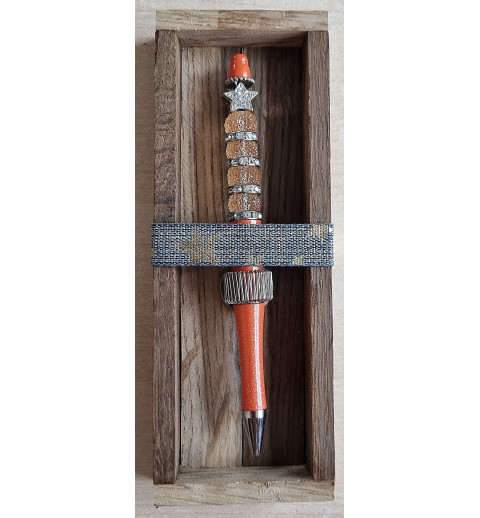 Kugelschreiber orange/silber/stern
