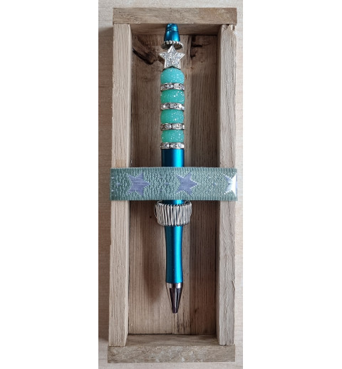 Kugelschreiber türkis/silber/stern
