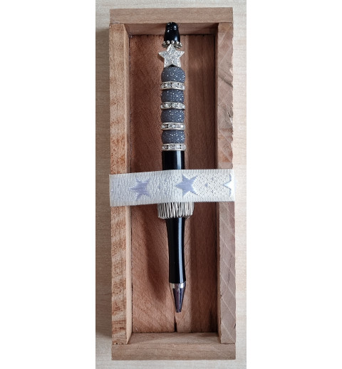 Kugelschreiber schwarz/silber/stern