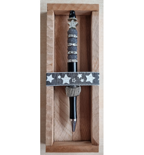 Kugelschreiber schwarz/silber/stern