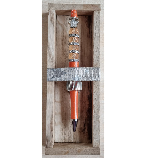 Kugelschreiber orange/silber/stern