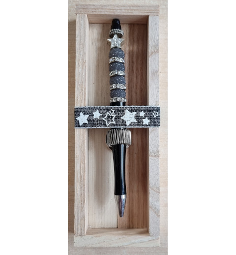 Kugelschreiber schwarz/silber/stern