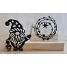 Teelicht Holz/Glas  Wichtel/Sterne