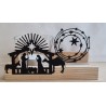 Teelicht Holz/Glas  Krippe/Sterne
