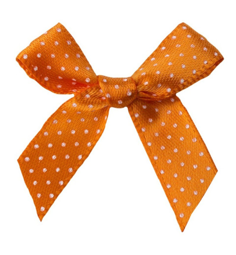 Schleife gepunktet orange/weiss