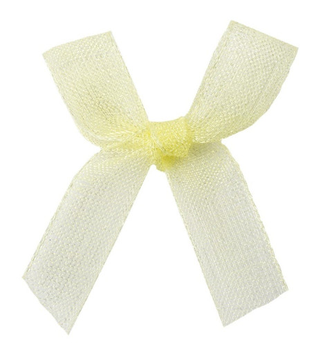 Organza Schleife hellgelb