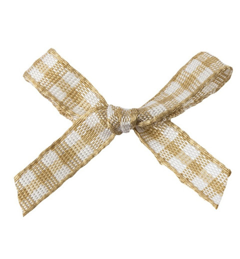 Schleife kariert beige/weiss
