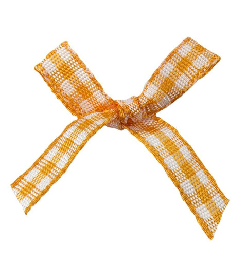 Schleife kariert orange/weiss