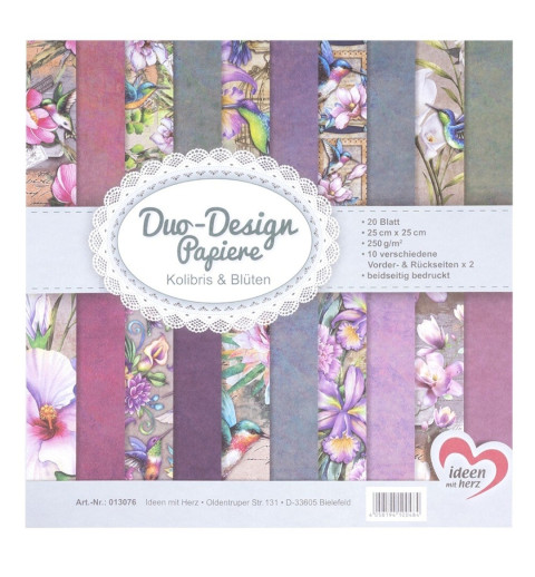 Duo Design Papier Kolibris und Blüten