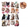 3D Diamant Pixel Sticker Katzen