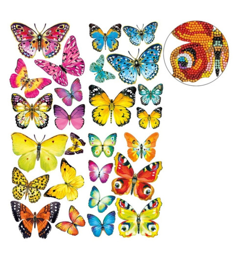 3D Diamant Pixel Sticker Schmetterlinge
