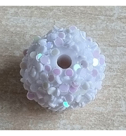 Harzperle weiss/glitzer