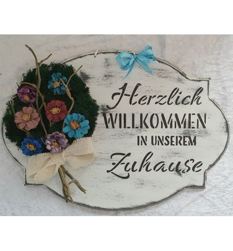 Schild Herzlich Willkommen