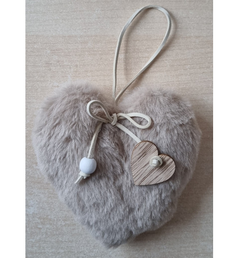 Fell Herz taupe