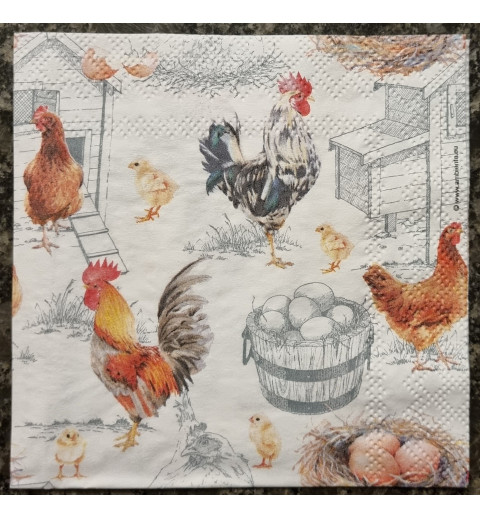Serviette Hähne