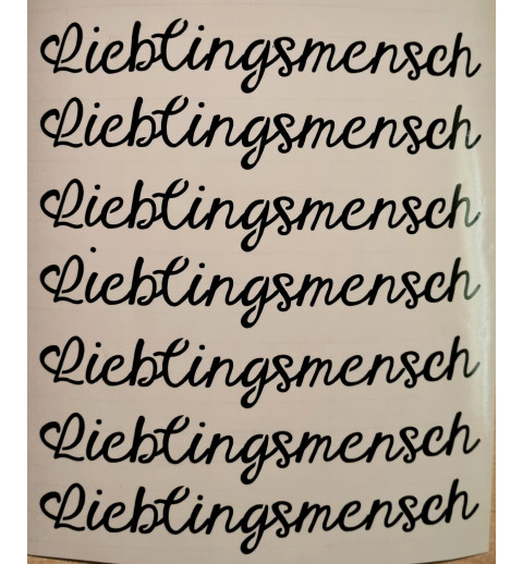 Vinyl Schrift Lieblingsmensch schwarz