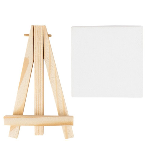 Mini Leinwand auf Holzstaffelei