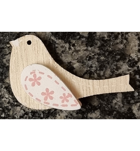 Holz Vogel natur/weiss