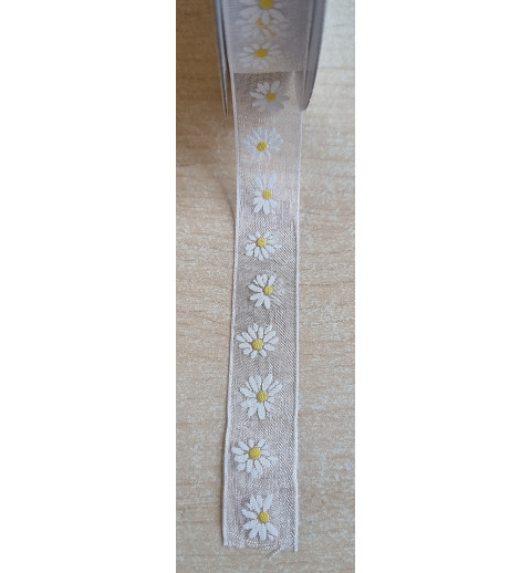 Dekoband Margeriten weiss