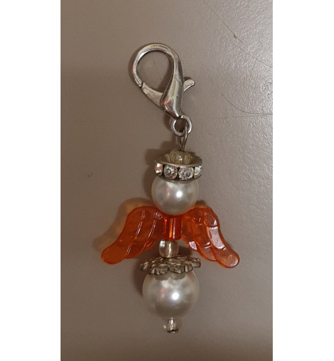 Perlen-Engel weiss/orangetransparent