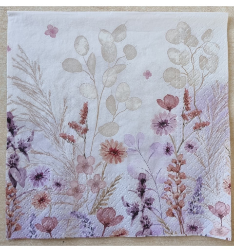 Serviette Blumen lila