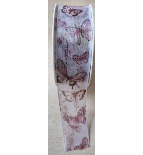 Dekoband Schmetterlinge rosa/lila