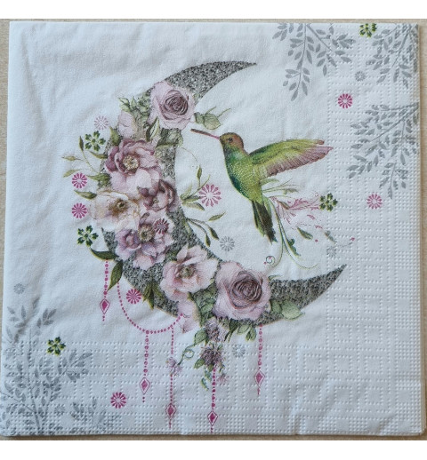 Serviette Mond/Blumen