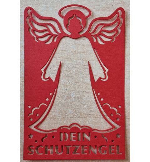 Papier Motiv "Mein Schutzengel" hellrot