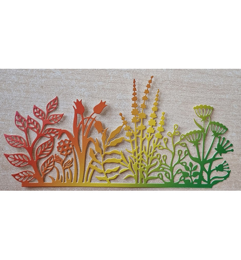 Papier Motiv Blumenwiese orange/gelb/grün