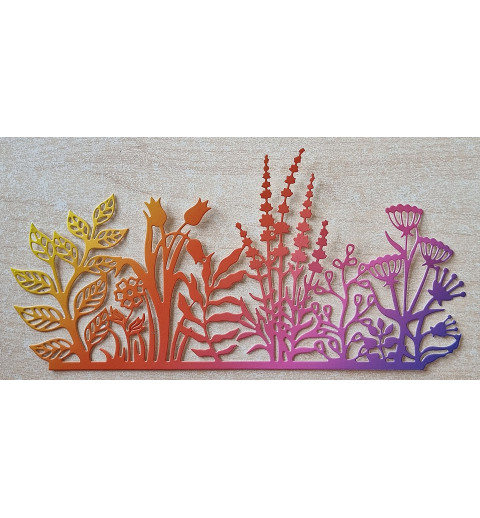 Papier Motiv Blumenwiese gelb/orange/pink/violette