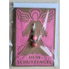 Schutzengel Karte mit Anhänger braun/pink