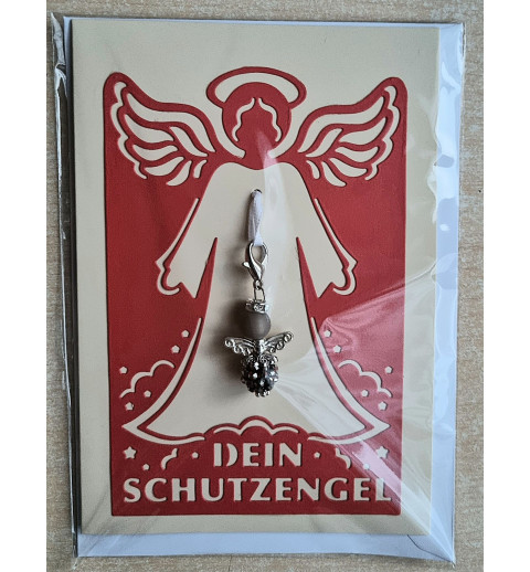 Schutzengel Karte mit Anhänger rot