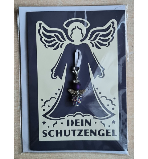 Schutzengel Karte mit Anhänger creme