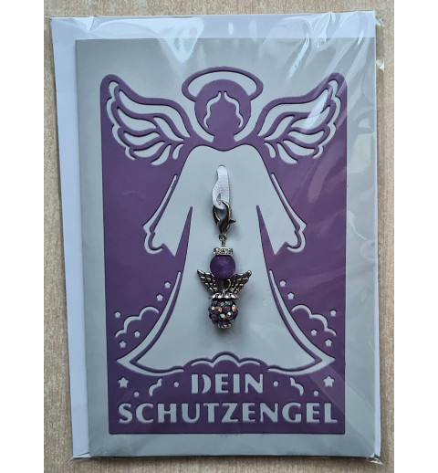 Schutzengel Karte mit Anhänger violette