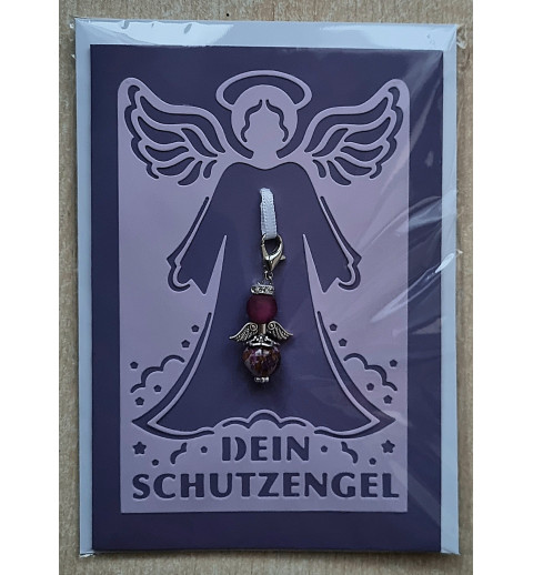 Schutzengel Karte mit Anhänger flieder