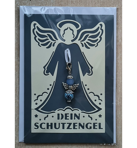 Schutzengel Karte mit Anhänger creme