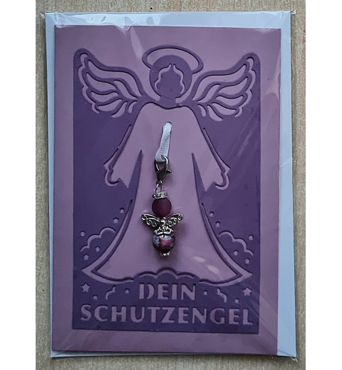 Schutzengel Karte mit Anhänger violette