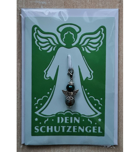 Schutzengel Karte mit Anhänger grün