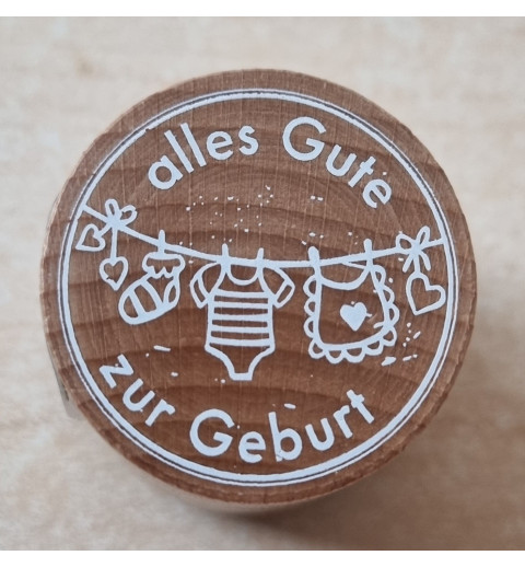 Holz Stempel Alles Gute zur Geburt