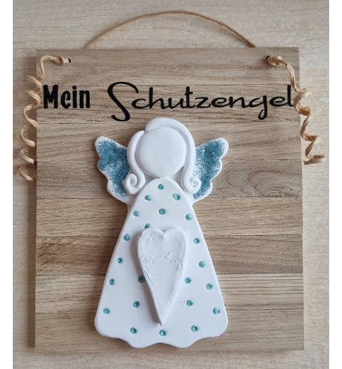 Schild Mein Schutzengel türkis
