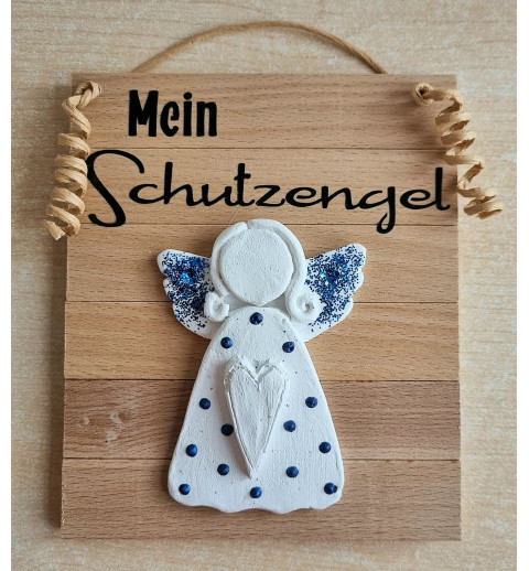 Schild Mein Schutzengel blau